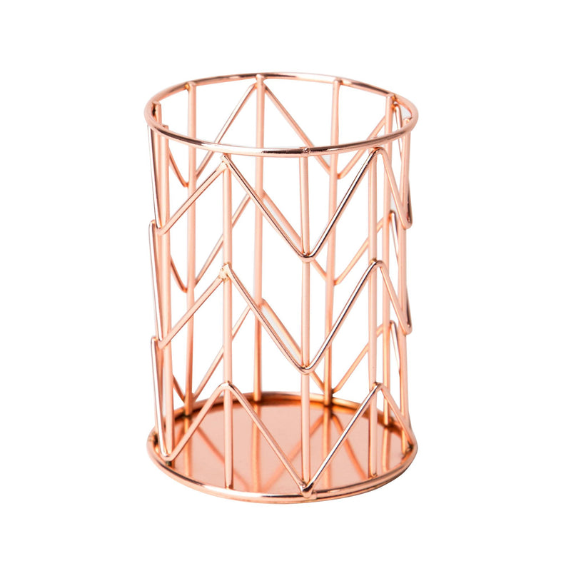 U Brands Pencil Cup, Wire Metal, Copper/Rose Gold - 857U06-24 1
