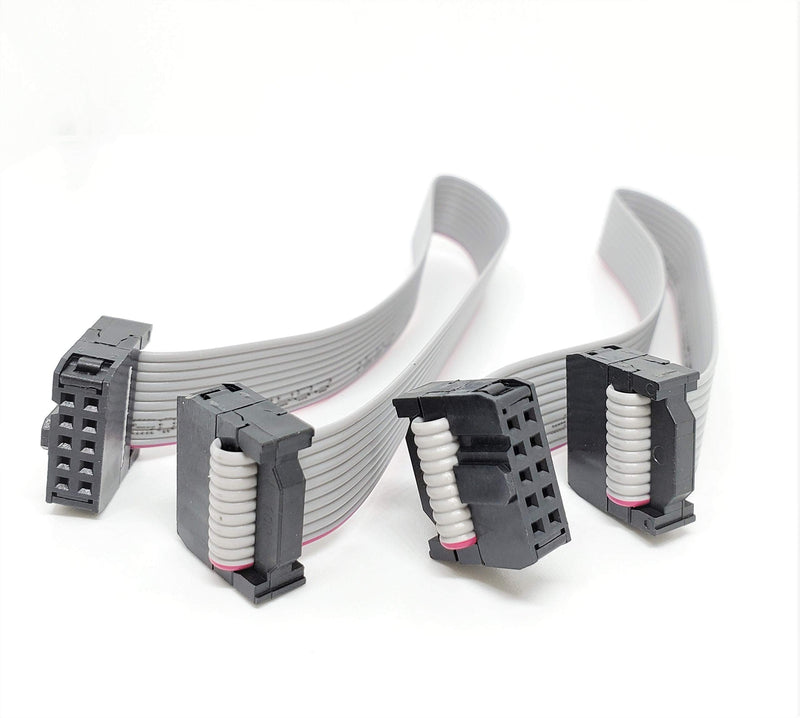 Connectors Pro IDC 2-Pack 20cm 8" Length 10 Pins 10P 2.54mm FC Dual Rows 0.1" Pitch Connectors Female Sockets on Silver Flat Ribbon Cable, Net Length is 7 inches 18cm F/F (10P-20cm-2PK) 10P-20cm-2PK
