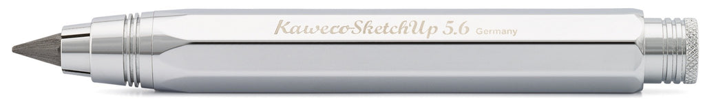 Kaweco Sketch Up Brilliant Drop Pencil 5.6 mm 5B I Lead Pencil Made of Solid Metal in Octagonal Octagonal Design I Mechanical Pencil 10.3 cm I Refillable Silver