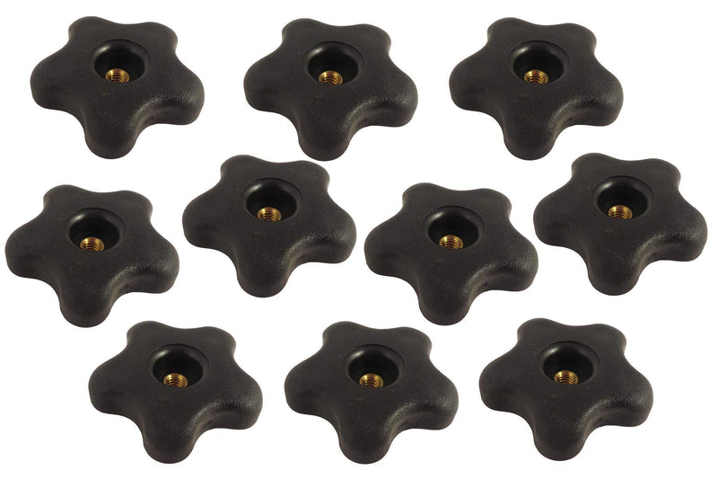 Lot 10 Each 5/16 18 Female Thread Star Knobs 2” Diameter with Through Insert SKI-5/16-2”x10