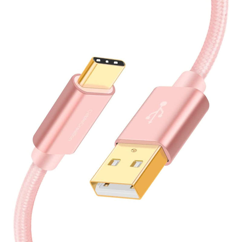 Short USB C Cable 0.8 FT CableCreation USB A to USB C Cable USB to C Cable Braided Fast Charging Cable 3A 480Mbps Data, Compatible with MacBook Air Chromebook Pixel Galaxy S21 S20 S10 25CM/Rose Gold 0.8FT Rose Gold 1