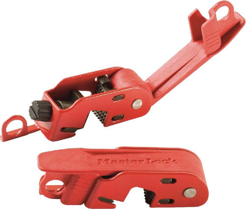 Master Lock 493B Grip Tight Lockout for 120 and 240V Circuit Breakers, 5" x 2" x 0" 5, Red, 5" x 2" x 0" 5