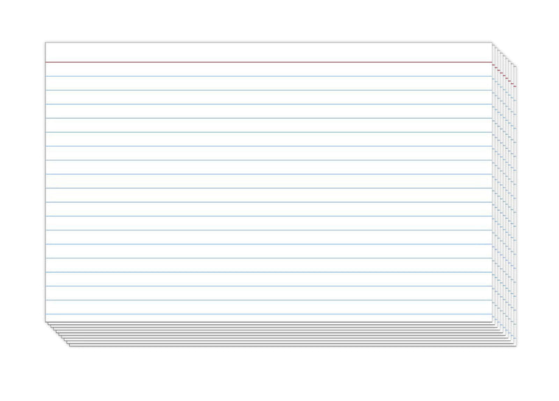 Ruled Index Cards, On 80lb Heavyweight Thick White Cover Stock."100 Cards per pack" (5 x 8) 5 x 8 Inches