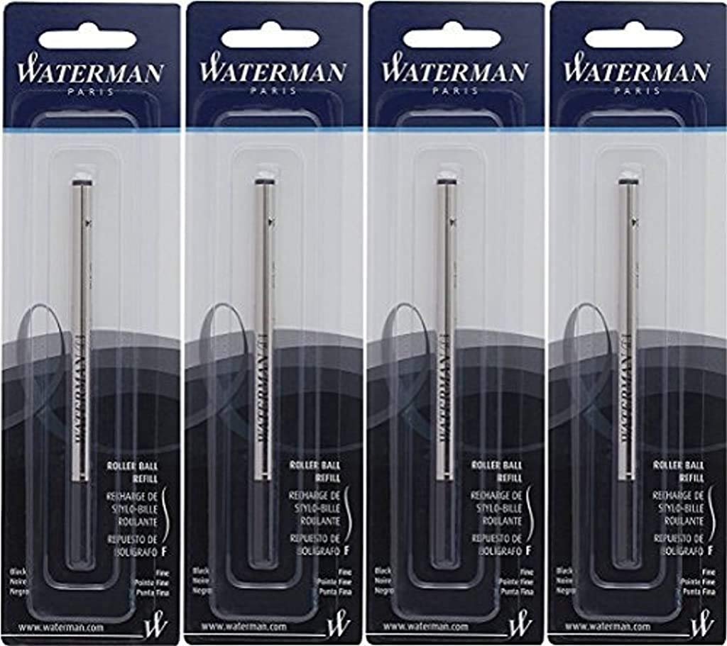 Waterman(R) Refill, Rollerball, Fine Point, 0.5 mm, Black (4-Pack)