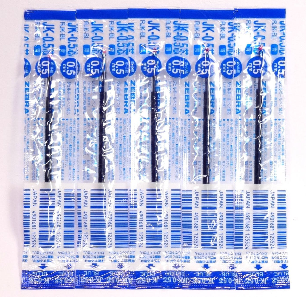 Zebra JK-0.5 Blue Ink Refill (RJK-BL), 0.5mm, for Sarasa Multicolor gel ballpoint pen, × 5 Pack/total 5 pcs (Japan Import) [Komainu-Dou Original Package]