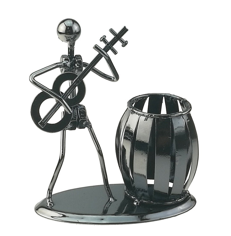 Music Iron Man Art Steel Pen Container Holder Pencil Cup Pot Secretary Desktop Music Decoration Toy Gift (C160 Guitar) C160 Guitar