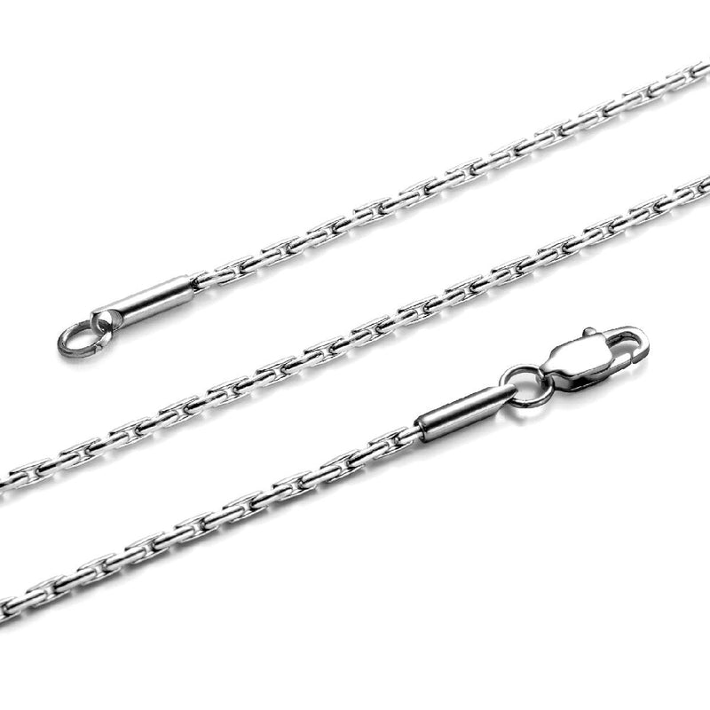 Trusuper Style Titanium Stainless Steel Mens Womens Italy Final Fantasy Chain Necklaces 2mm Unisex 18.0 Inches