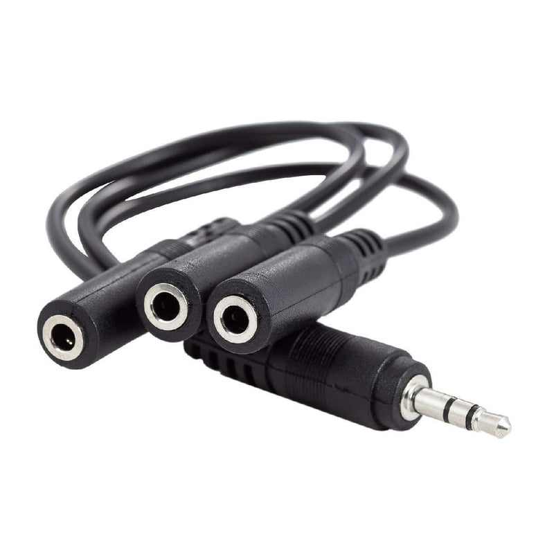 Ancable 3.5mm (1/8") TRS 1 Male to 3 Female 3-Way Stereo Splitter Audio Cable Nickel-Plated