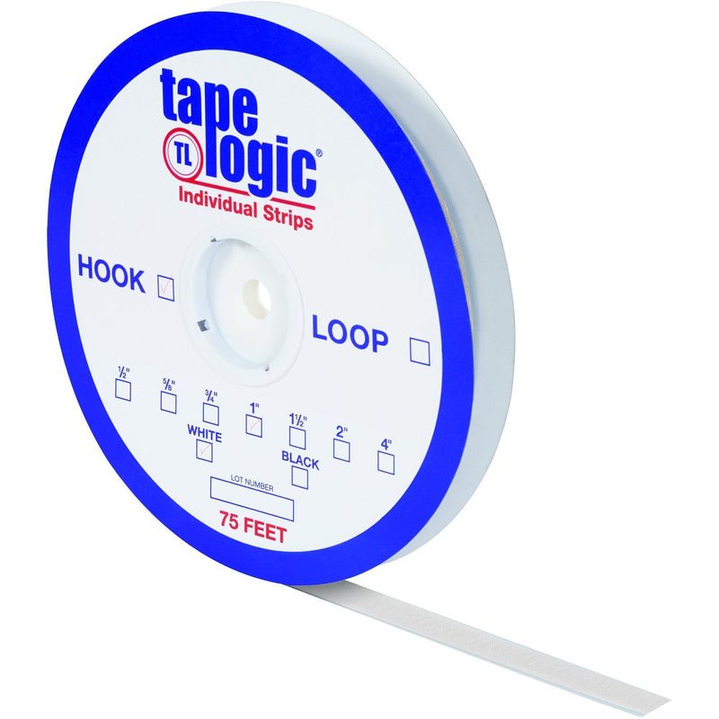 Partners Brand PHLT104 Tape Logic Individual Tape Strips, Loop, 1/2" x 75', White