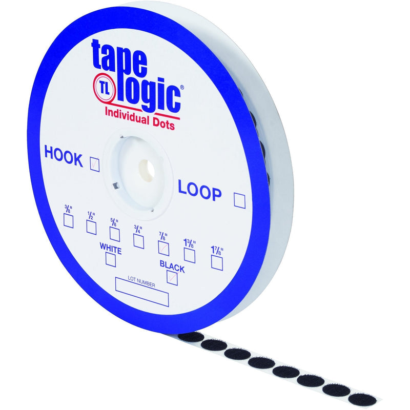 Partners Brand PHLT141 Tape Logic Individual Tape Dots, Loop, 0.375" Length, 0.375" Width, Black (Pack of 1800)