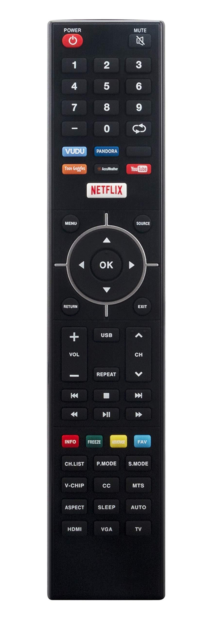 New TV Remote fit for Element 4K Smart E4SJ5516H ELEFJ322S ELSFS422 E4SFC421 E4SFC551 E4SFT551 Elst3216h E4SFC651 ELEFS403S ELSFS502 E4S4316H LED TV Remote Control with VUDU Netflix Keys E4ST4316H