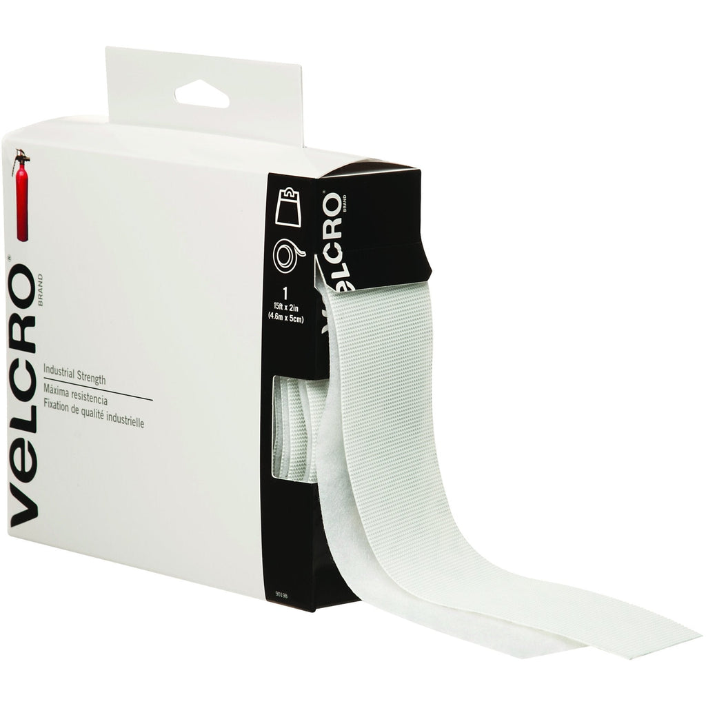 Velcro Tape (90198-1) Hook and Loop Combo Packs, 2" x 15', White (1 Per Case) for Home & Office