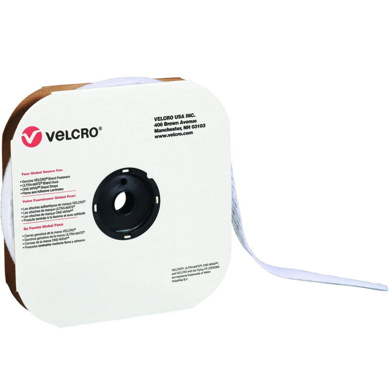 Velcro Tape (191033) Individual Strips, Hook, 1" x 75', White (1 Per Case) for Home & Office