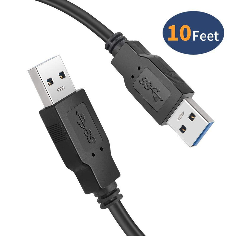 USB Cable Male to Male 10 feet,USB to USB 3.0 Cable A Male to A Male for Data Transfer Hard Drive Enclosures, Printers, Modems, Cameras, Laptop Cooler