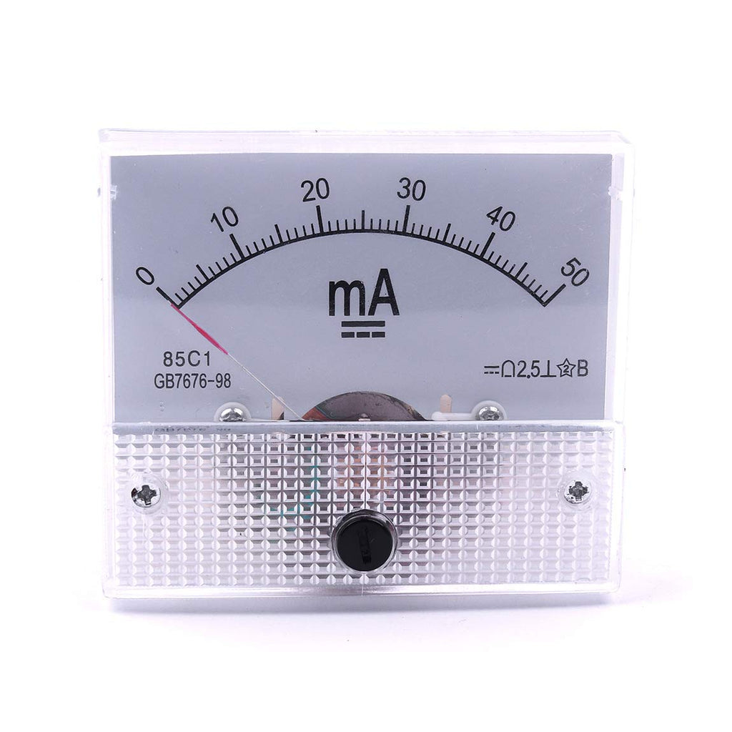 ATOPLEE 1pc DC 0-50mA 85C1 Amperemeter Analog AMP Current Panel Meter Ammeter Gauge