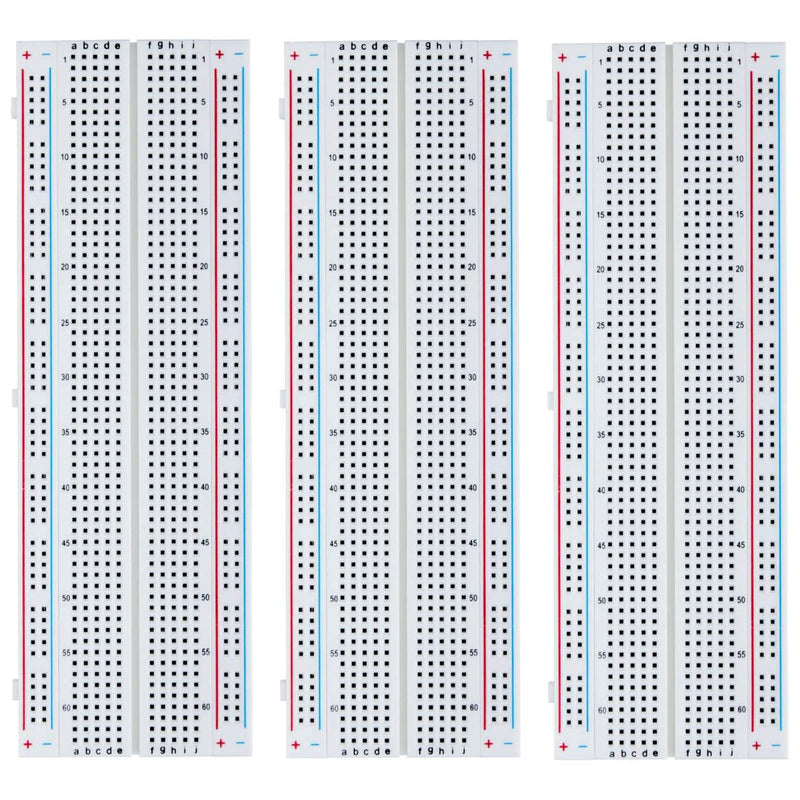 ELEGOO 3pcs Breadboard 830 Point Solderless Prototype PCB Board Kit for Arduino Proto Shield Distribution Connecting Blocks