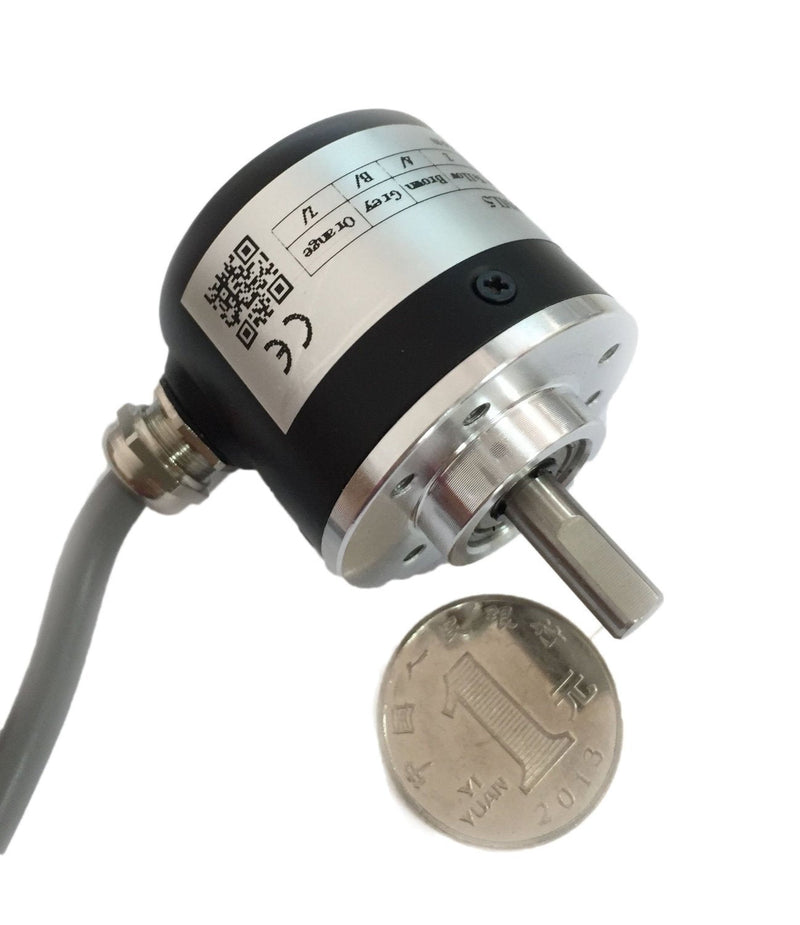 38mm Outer Diameter Solid Shaft Hollow Shaft Rotary Encoder with Different Resolutions (200PPR, Line driver with 5V) 200PPR