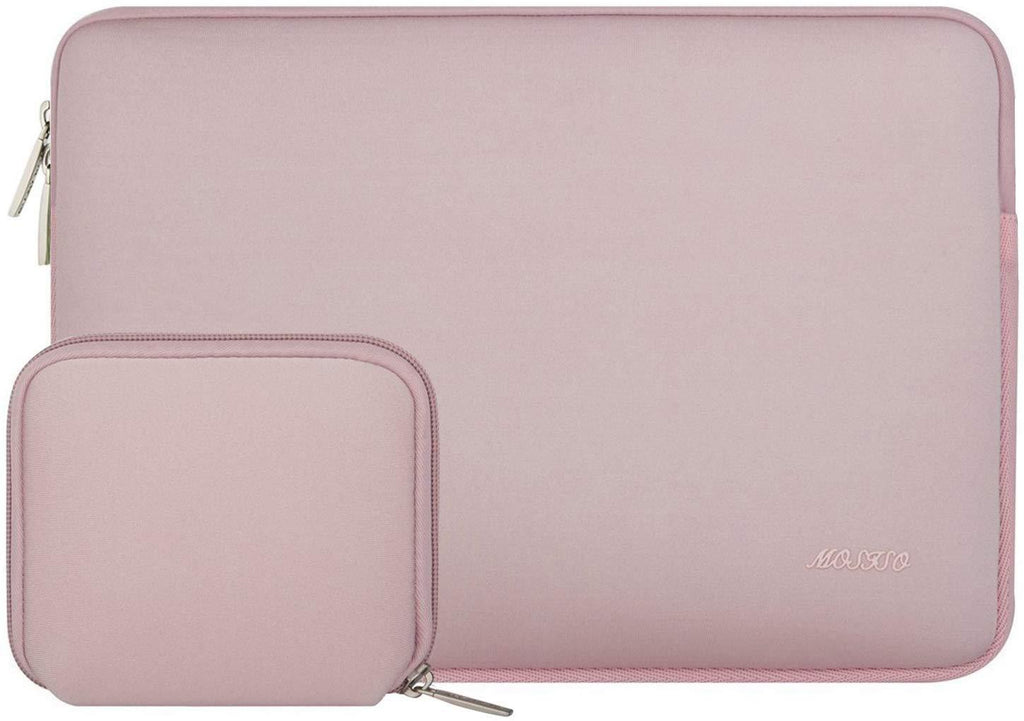 MOSISO Laptop Sleeve Compatible with 13-13.3 inch MacBook Pro, MacBook Air, Notebook Computer, Neoprene Bag Cover with Small Case, Baby Pink 13.3-inch