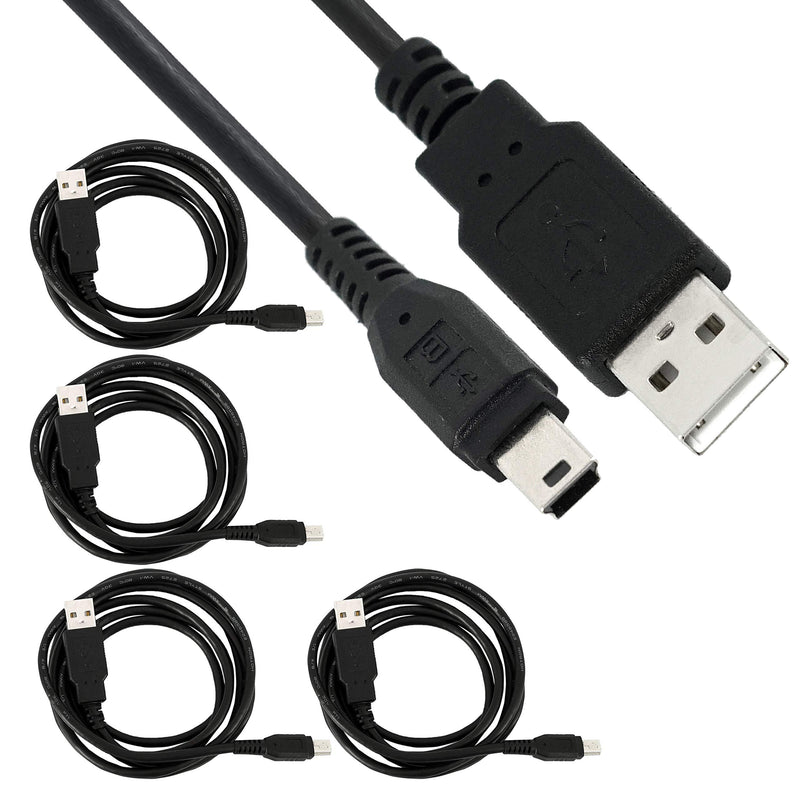 SaiTech IT 4 Pack USB 2.0 A to Mini 5 pin B Cable for External HDDS/Camera/Card Readers/ MP3 Player/ PS3 Controller/GPS Receiver (150cm - 5Feet - 1.5M) -Black