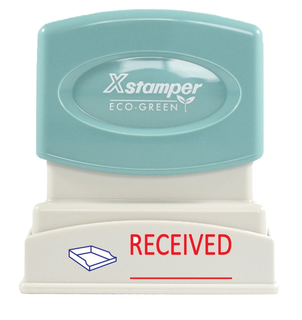 Xstamper 2030 Pre-Inked 2-Color Stock Stamp"Received", Impression Size: 1/2" x 1-5/8", Blue/RED