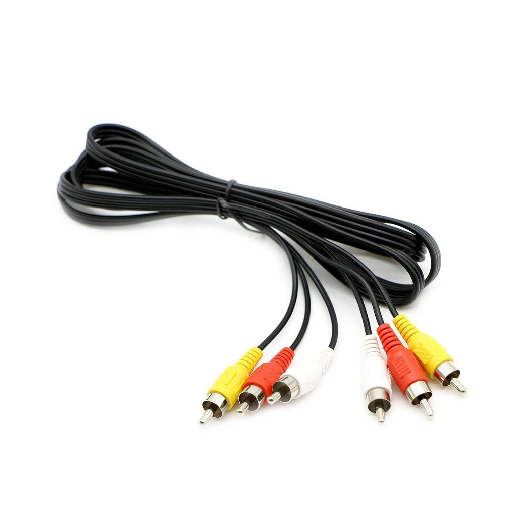 Pasow 3 RCA Cable Audio Video Composite Male to Male DVD Cable (6 Feet) 6 Feet