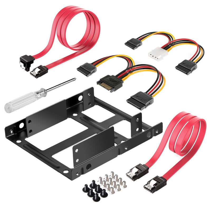 Inateck SSD Mounting Bracket 2.5 to 3.5 with SATA Cable and Power Splitter Cable, ST1002S For 2 hard drives