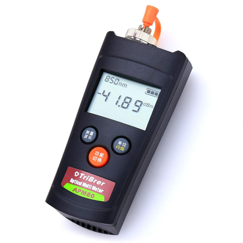 FTTH Handheld Optical Power Multi-Meter High Precision APM80T -70~+6 Miniature Fiber Cable Tester Measuring Wavelength 850/980/1300/1310/1490/1550 for Optical Fiber Communication Engineering