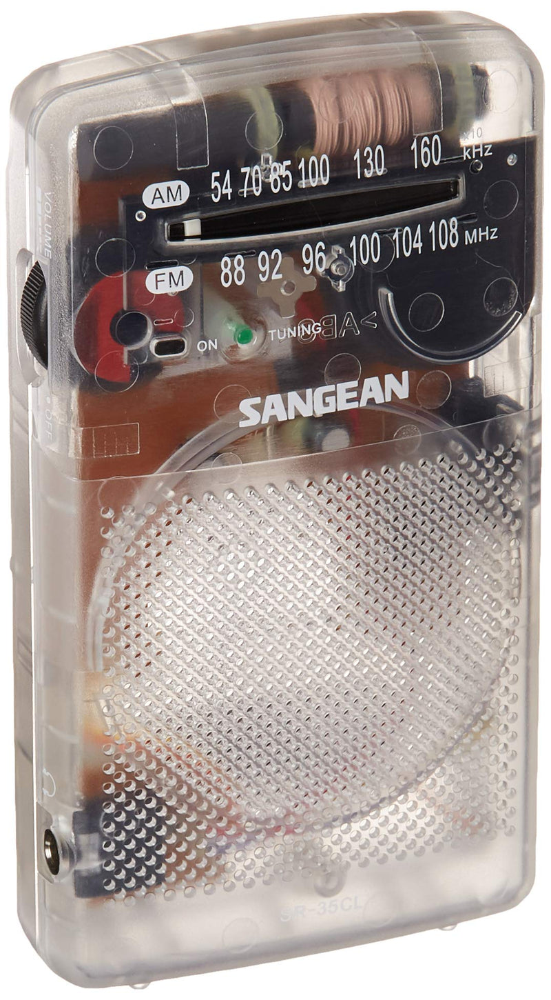 Sangean SR-35CL AM/FM Pocket Radio Clear