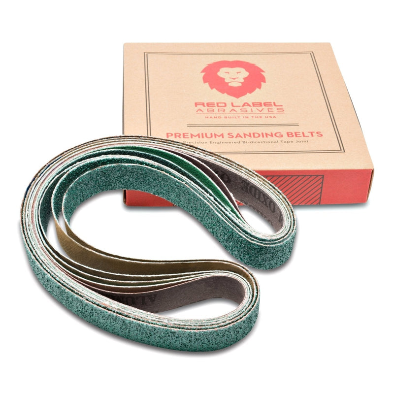 Red Label Abrasives 2 X 42 Inch Knife Sharpening Zirconia Sanding Belts - Coarse Grits - 6 Pack Assortment Coarse Grits - 6 PK