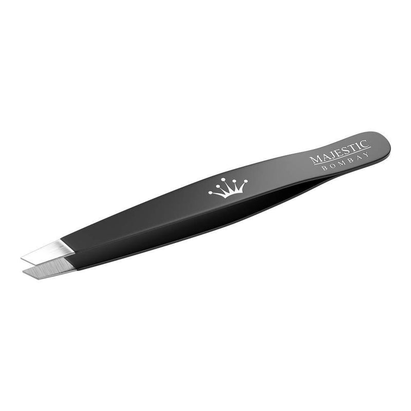 Professional Stainless Steel Slant Tip Tweezer For Men & Women - The Best Precision Eyebrow Tweezers Pluckers For Shaping Eyebrows & Hair Removal -Slanted Twizzers/Plucker- Brow Plucking black