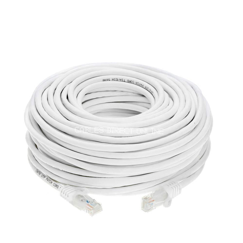 Cables Direct Online Snagless Cat5e Ethernet Network Patch Cable White 50 Feet 50ft