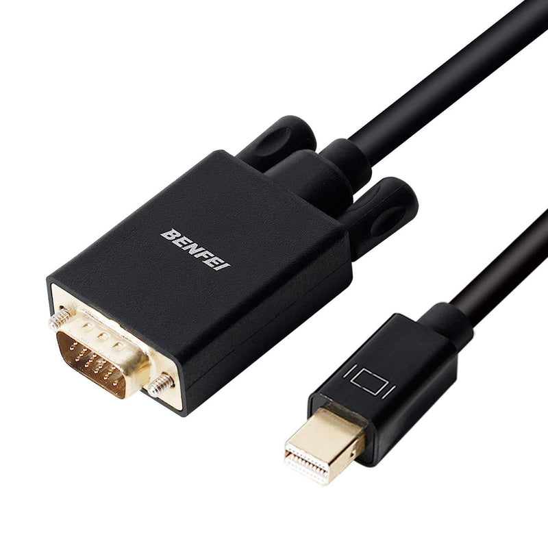 Mini DisplayPort to VGA Cable, Benfei Mini DisplayPort to VGA 6 Feet Cable (Thunderbolt 2 Compatible) with MacBook Air/Pro, Surface Pro/Dock, Monitor, Projector 1 PACK