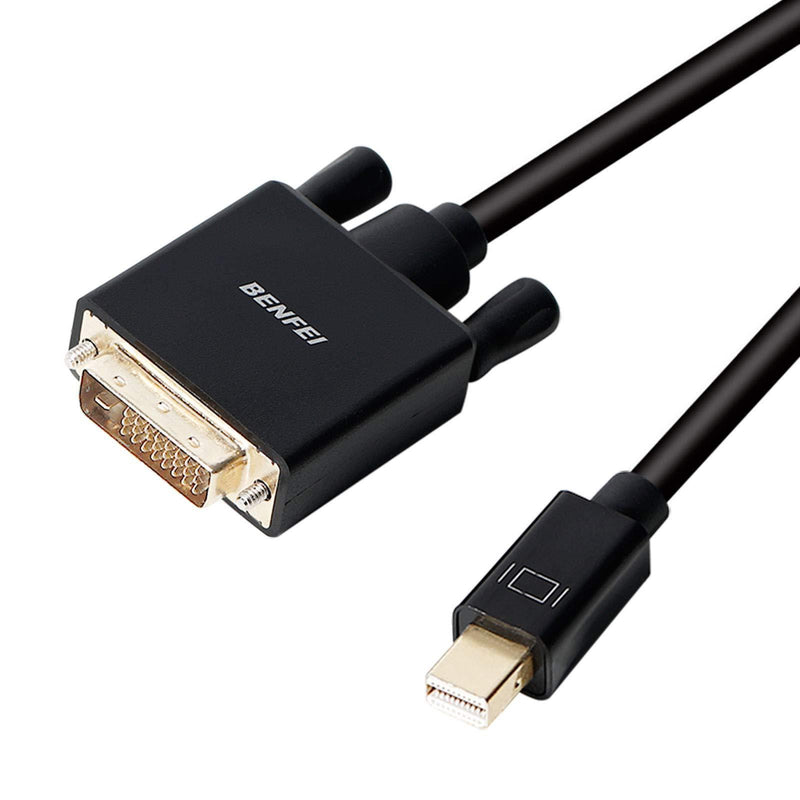 Mini DisplayPort to DVI Cable, Benfei Mini DisplayPort to DVI 6 Feet Cable (Thunderbolt 2 Compatible) with MacBook Air/Pro, Surface Pro/Dock, Monitor, Projector 1 PACK