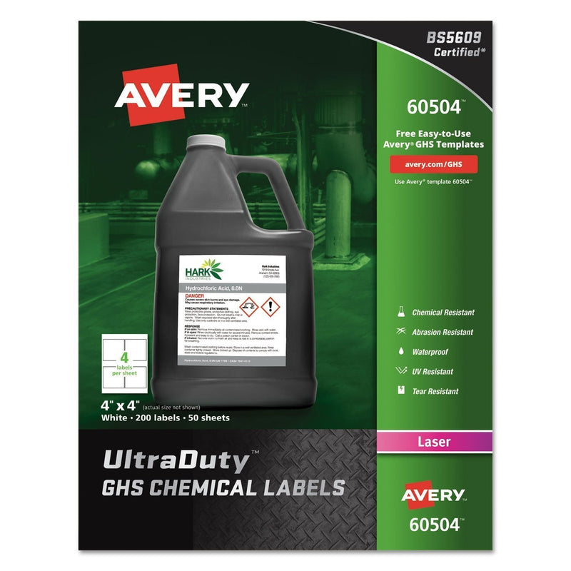 AVE60524 - UltraDuty GHS Chemical Waterproof and UV Resistant Labels