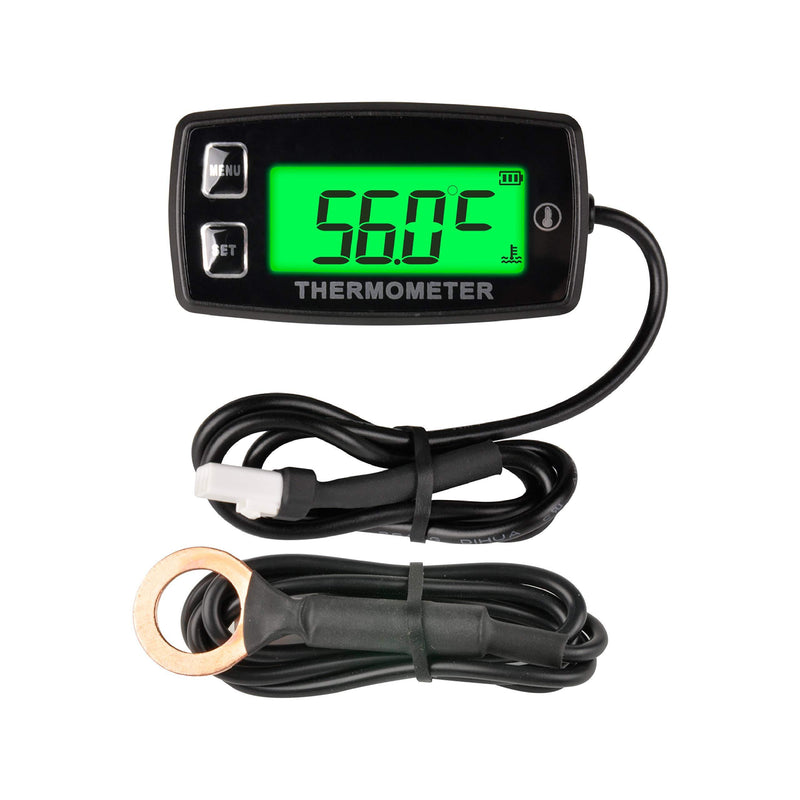 Runleader Digital LCD Engine Temperature Gauge,Over-Temperature Alert,Green Backlight Display,Battery Replaceable for Generator Motorcycle Dirtbike ATV Outboard Motor Marine Snowmobile