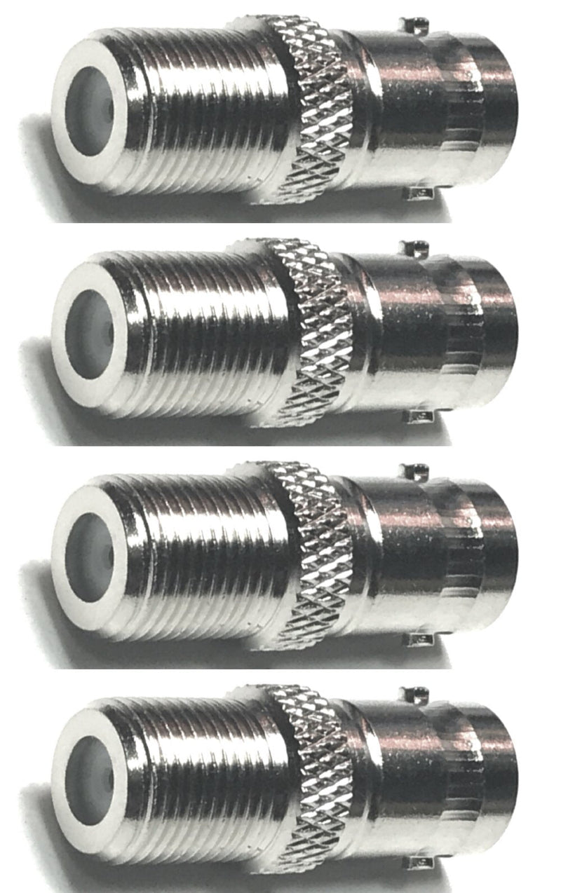 CESS BNC Female to F typeFemale CCTV Security Camera RF/Coaxial Adapter Connector (jcx) (4 Pack)