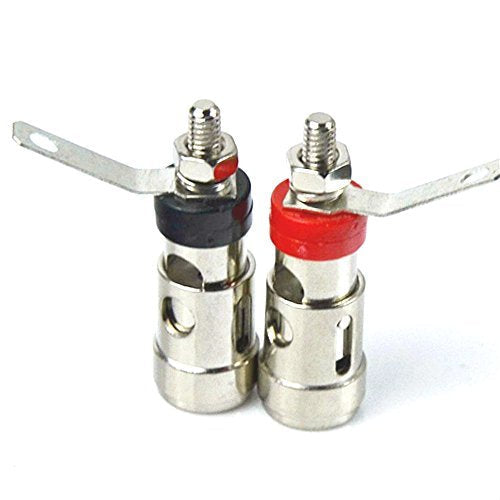 CESS Amplifier Terminal Connector Binding Post Push Quick Type -Binding Post Spring Loaded Press Subwoofer Basket Terminal (4 Pack)