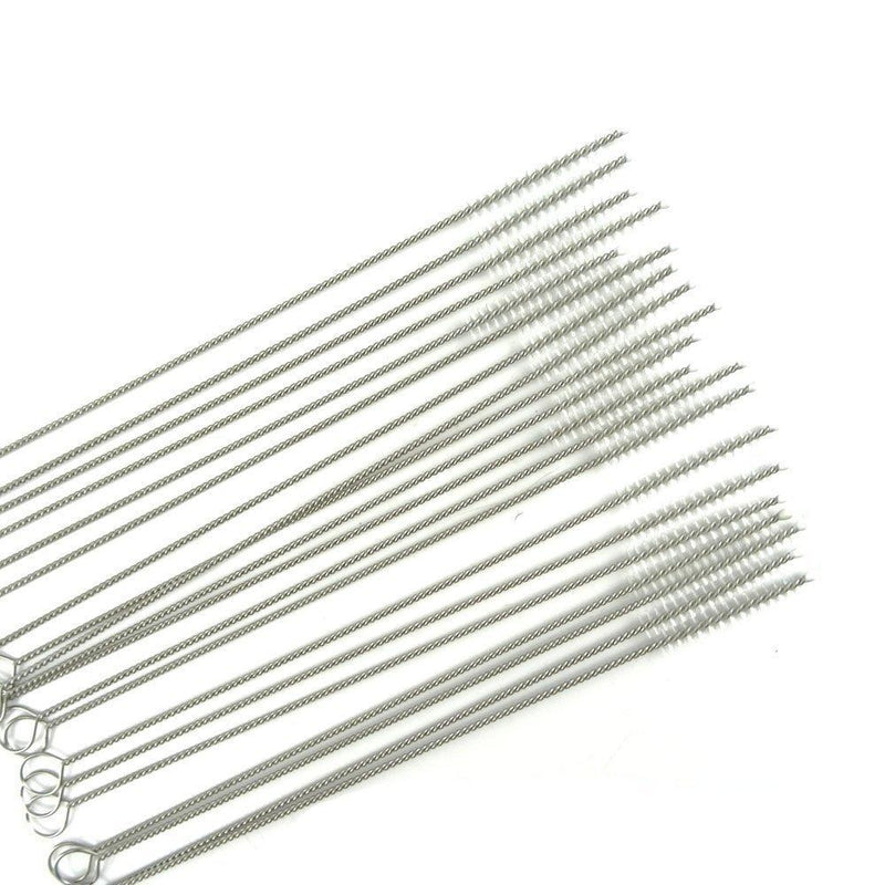 Honbay Straw Cleaner Brushes, nylon bristles stainless steel handle, Nylon Skinny Pipe Tube Cleaner - 20 Piece Value Pack - 6 mm bristles x 7" 175mm long