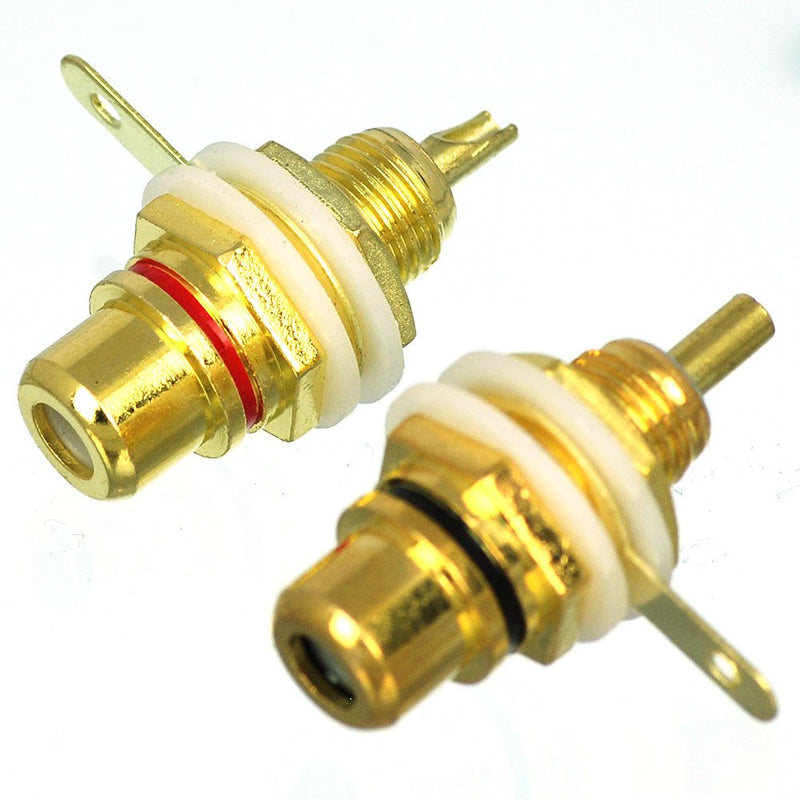 CESS Amplifier Audio Terminal RCA Jack Socket Chassis Panel Mount (LW) (10 Pack)