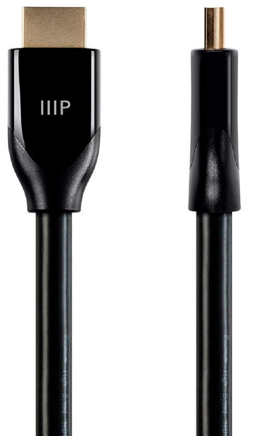 Monoprice 115428 Certified Premium HDMI Cable - 6 Feet - Black, 4K@60Hz, HDR, 18Gbps, 28AWG, YUV 4:4:4, Dual Video Stream Single 6ft