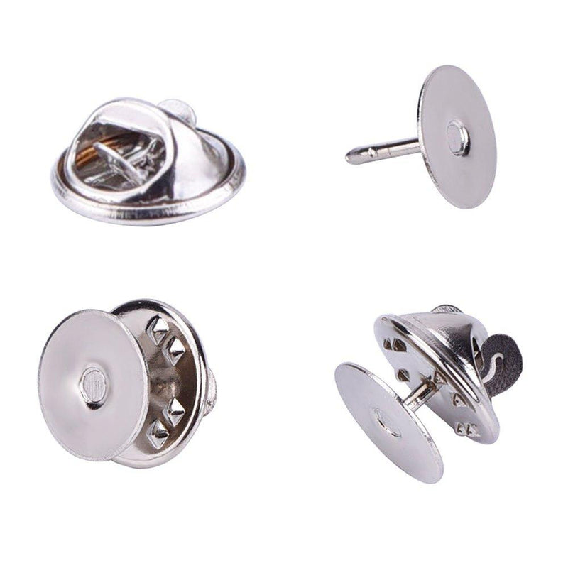 EBOOT Pack of 50 Tie Tacks Blank Pins with Clutch Back (Silver) Silver