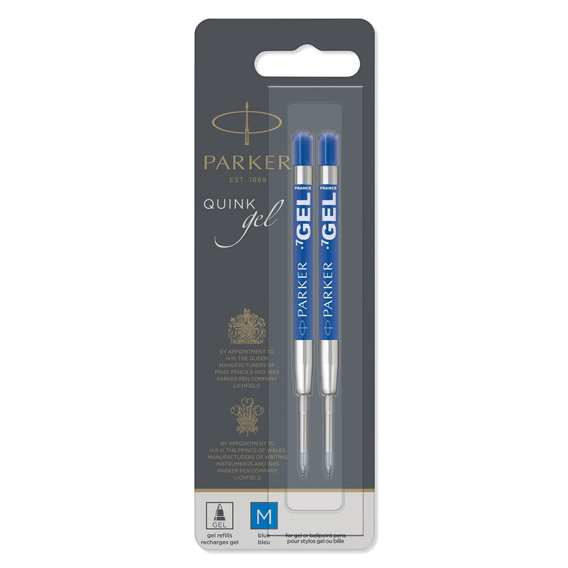 Parker Gel Ball Pen Refill Medium Nib Blue, Pack of 2