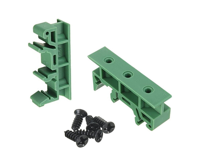 Penta Angel 5 Sets PCB DIN Rail Mounting Adapter Circuit Board Mounting Bracket Holder Carrier Clips, for 35mm, 15mm DIN Rail (Green) Green