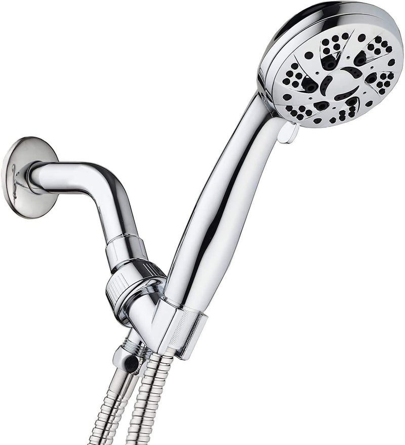 AquaDance High Pressure 6-Setting 3.5" Chrome Face Handheld Shower with Hose for the Ultimate Shower Experience! Officially Independently Tested to Meet Strict US Quality & Performance Standards