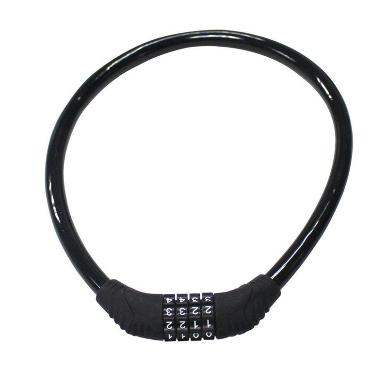 Sanwo Security Bike Lock 4 Digit Resettable Combination Cable Lock for Bicycle, 2 Feet x 1/2 Inch Black