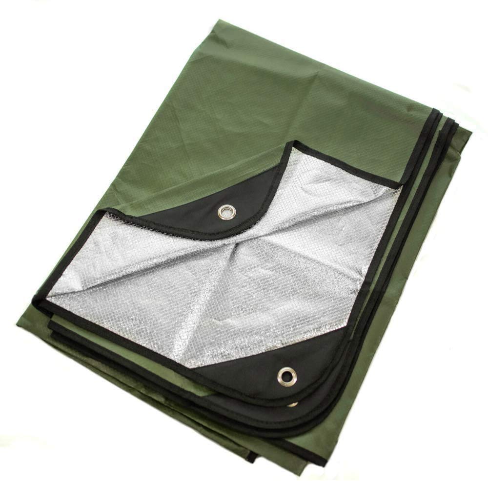 Arcturus Heavy Duty Survival Blanket - Insulated Thermal Reflective Tarp - 60" x 82". All-Weather, Reusable Emergency Blanket for Car or Camping. Thermal Barrier Blocks Infrared Signature Olive Green