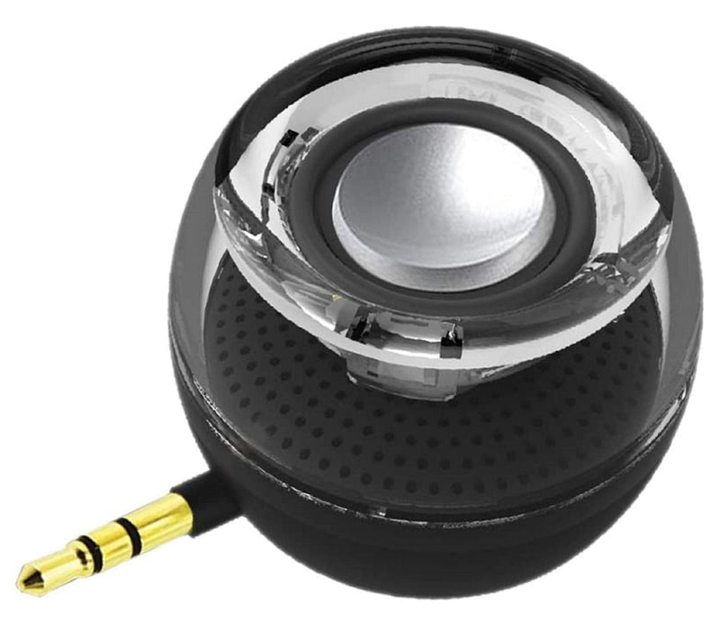 Portable Speaker, Leadsound Crystal 3W 27mm 8Ω Mini Wireless Speaker with 3.5mm Aux Audio Jack Plug in Clear Bass Micro USB Port Audio Dock for Smart Phone, for Pad, Computer (Black) black