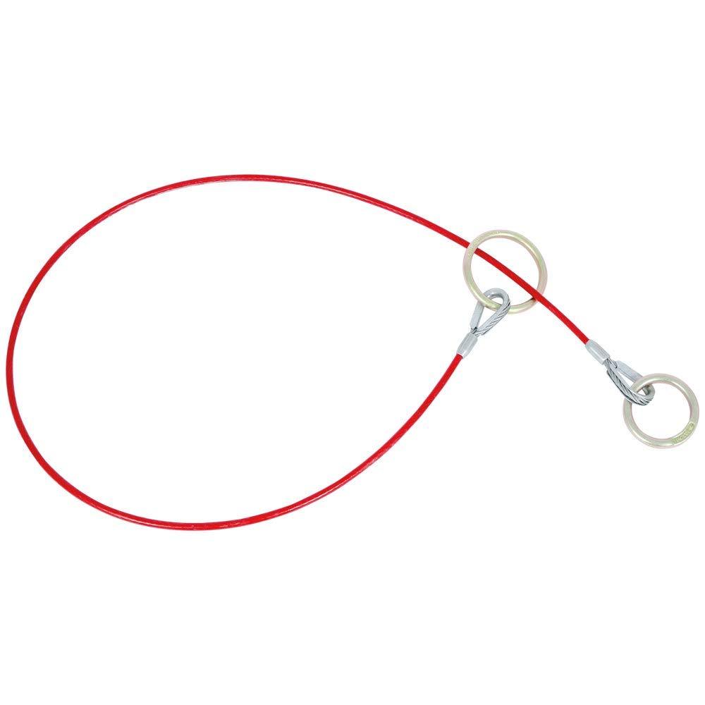 Peakworks OSHA Compliant, Abrasion Resistant 5 ft. Cable Anchor Sling with 2 O-Rings, PVC Coated Galvanized Cable, 1/4" Thick, Red, V8208605 5 ft.