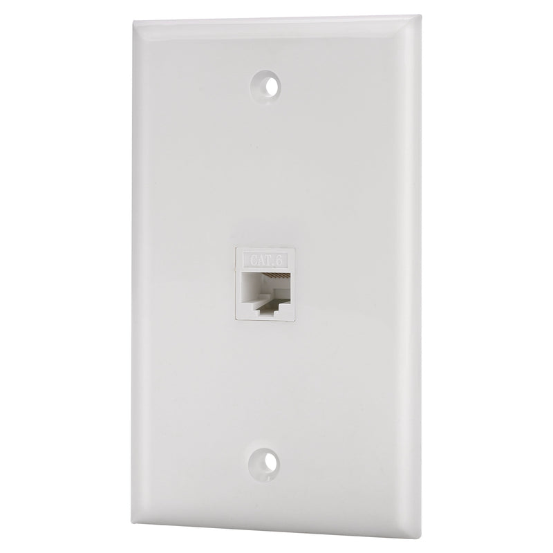 IBL-1 Port Cat6 Keystone Ethernet Female to Female Wall Plate White 1 port