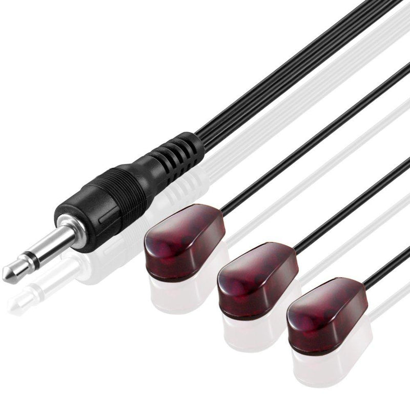 IR Infrared Emitter Extender Cable Extension (10 Feet) Triple Head3 Eye 3.5mm Jack Infrared Red Transmitter Blaster Blink Eye Wire Cord Compatible with IR Repeater Extender System Kit, Xbox One